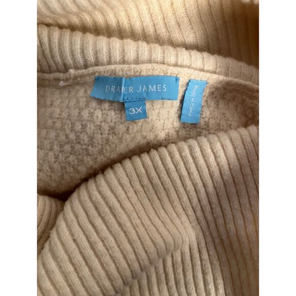 Draper James 3X Cream Cable Knit Cowl Neck Sweater Soft Cozy Plus Size - Picture 4 of 5